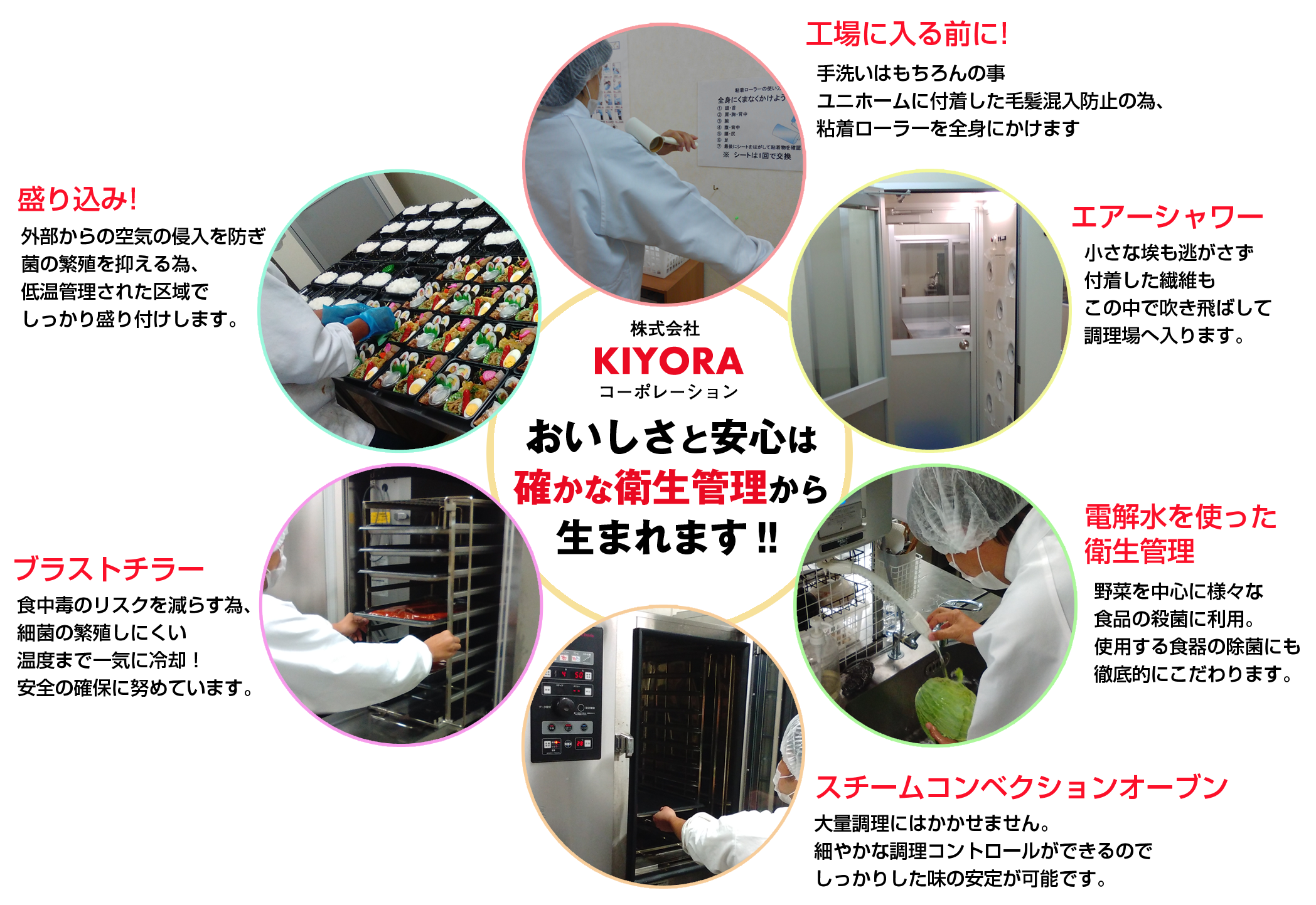おいしさと安心は確かな衛生管理から生まれます